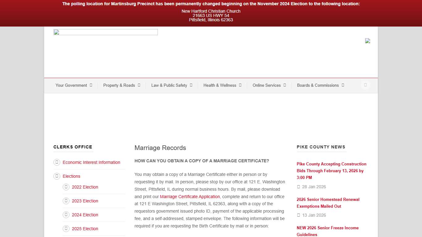Pike County Illinois » Marriage Certificates